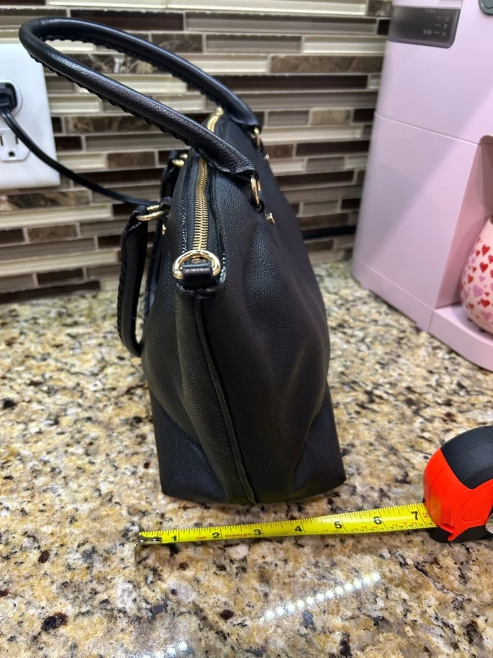 Black Victoria Secret Women's Tote Bag with Gold Accents